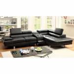 KEMINA 2 Pc. Set SECTIONAL + SPEAKER CONSOLE IN BLACK
